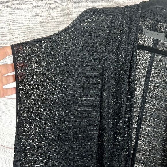 Donna Karan Open Front Sleeveless Semi-Sheer Draped Cozy Long Cardigan M - Picture 7 of 12